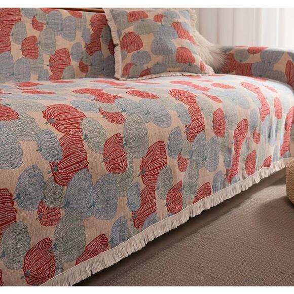Pumpkin Fall Jacquard Sofa Protector 91” x 150” - Picture 4 of 10